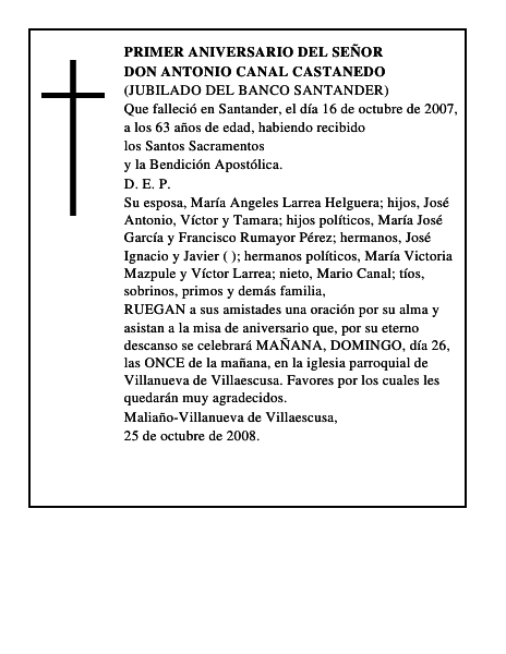 DON ANTONIO CANAL CASTANEDO