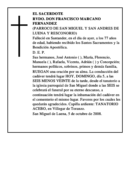 RVDO. DON FRANCISCO MARCANO FERNANDEZ