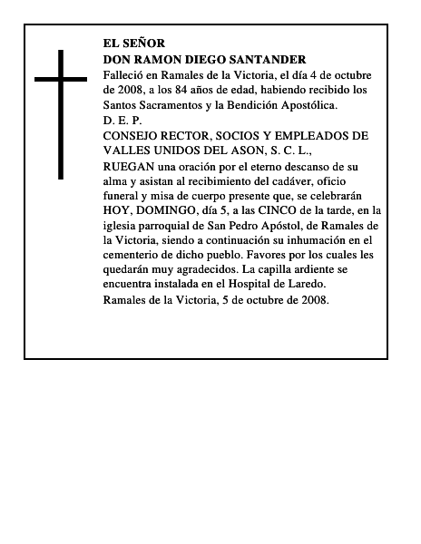 DON RAMON DIEGO SANTANDER