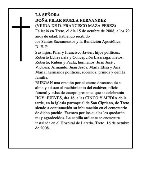 DOÑA PILAR MUELA FERNANDEZ