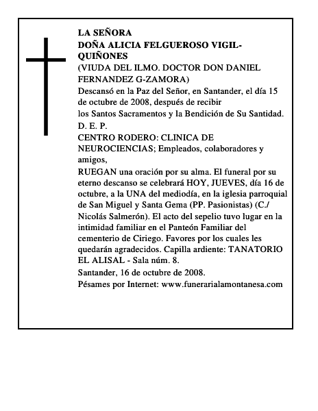 DOÑA ALICIA FELGUEROSO VIGIL-QUIÑONES