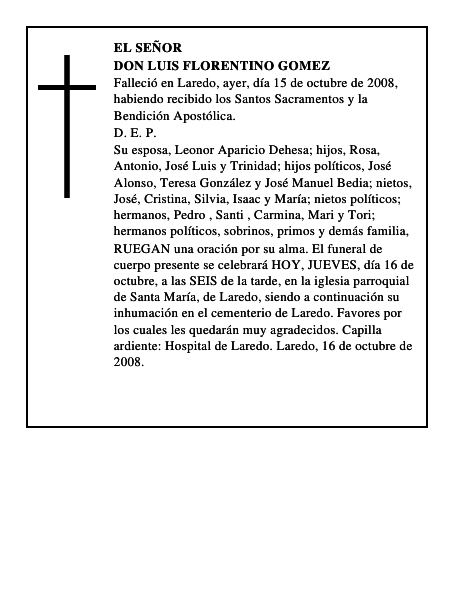 DON LUIS FLORENTINO GOMEZ