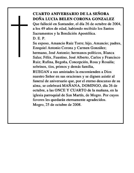 DOÑA LUCIA BELEN CORONA GONZALEZ