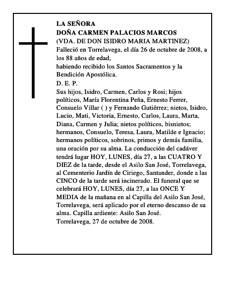 DOÑA CARMEN PALACIOS MARCOS