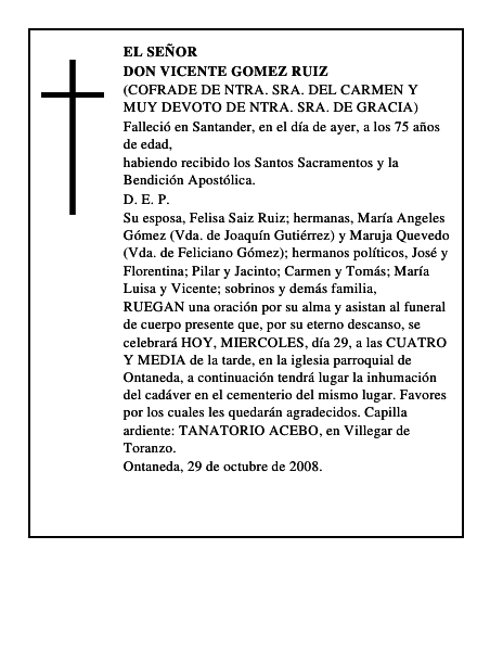 DON VICENTE GOMEZ RUIZ