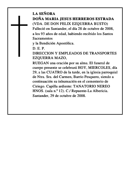 DOÑA MARIA JESUS HERREROS ESTRADA