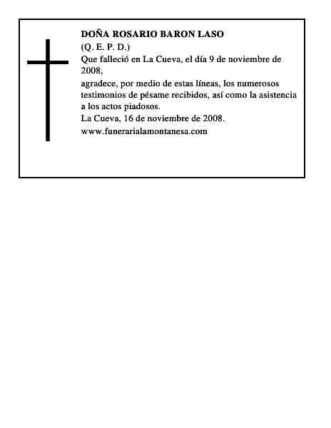 DOÑA ROSARIO BARON LASO