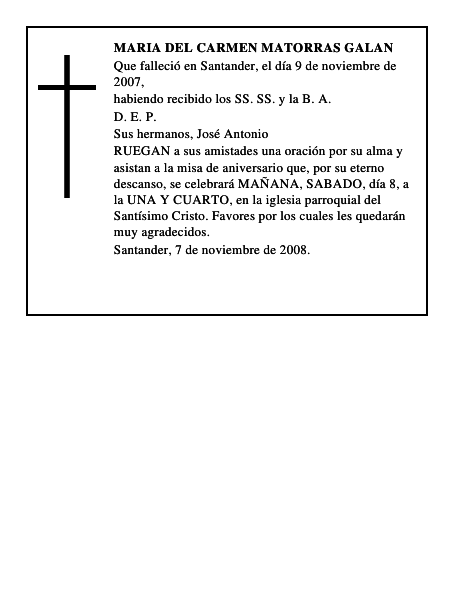 MARIA DEL CARMEN MATORRAS GALAN