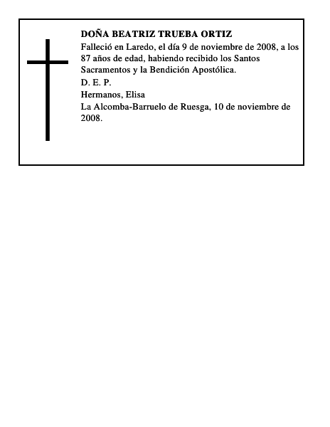 DOÑA BEATRIZ TRUEBA ORTIZ