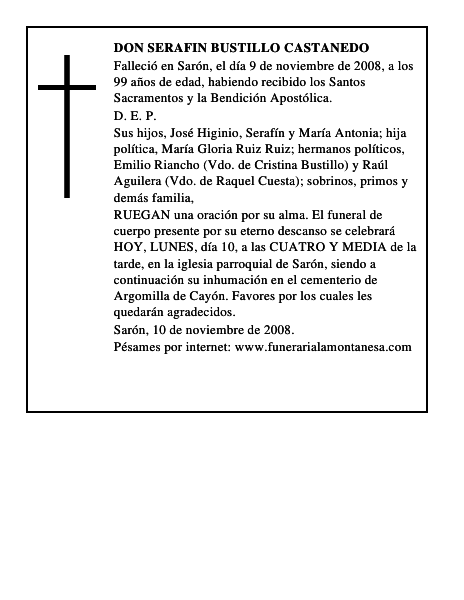 DON SERAFIN BUSTILLO CASTANEDO