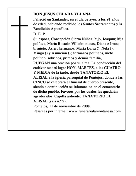 DON JESUS CELADA YLLANA