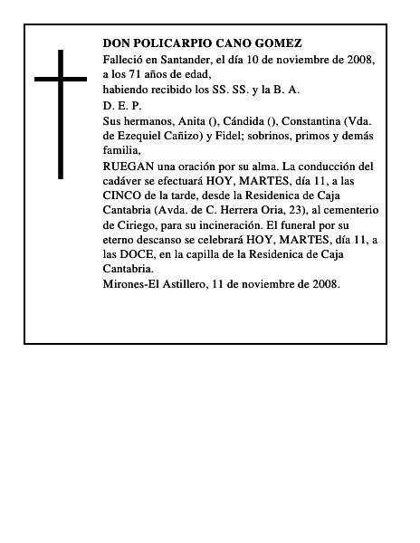 DON POLICARPIO CANO GOMEZ