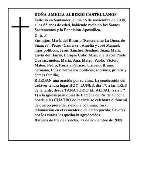 DOÑA AMELIA ALBERDI CASTELLANOS