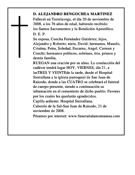 D. ALEJANDRO BENGOCHEA MARTINEZ