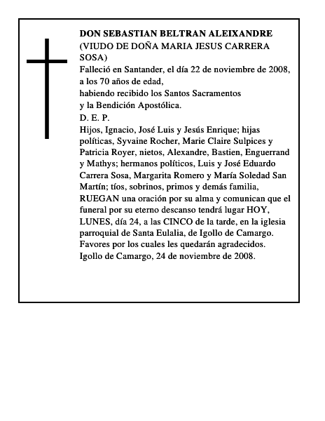 DON SEBASTIAN BELTRAN ALEIXANDRE
