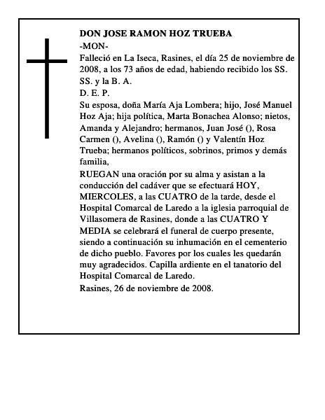 DON JOSE RAMON HOZ TRUEBA