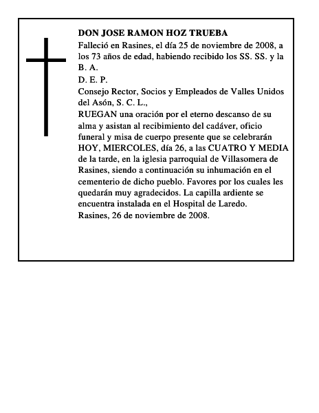 DON JOSE RAMON HOZ TRUEBA