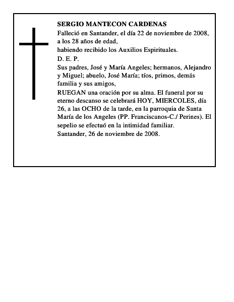 SERGIO MANTECON CARDENAS