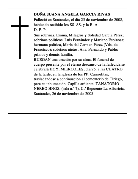DOÑA JUANA ANGELA GARCIA RIVAS