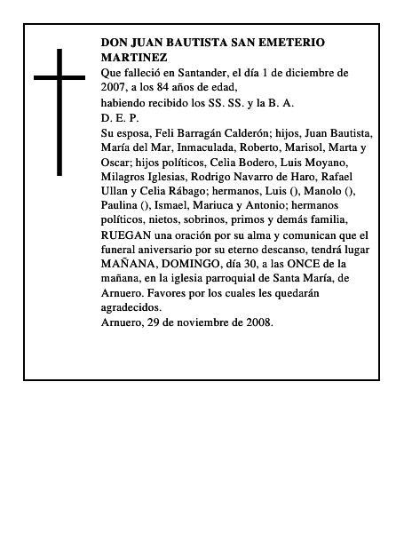 DON JUAN BAUTISTA SAN EMETERIO MARTINEZ
