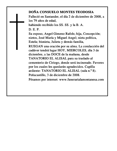 DOÑA CONSUELO MONTES TEODOSIA