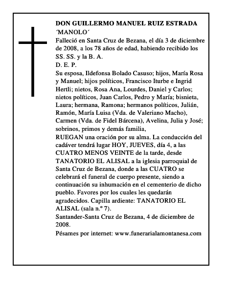 DON GUILLERMO MANUEL RUIZ ESTRADA