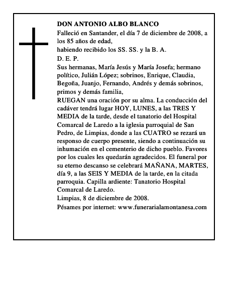 DON ANTONIO ALBO BLANCO