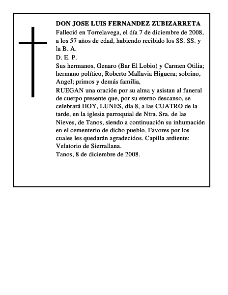 DON JOSE LUIS FERNANDEZ ZUBIZARRETA