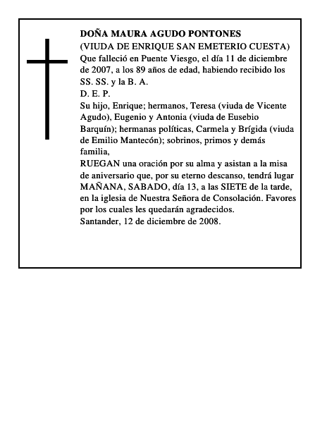 DOÑA MAURA AGUDO PONTONES