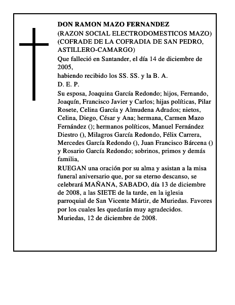 DON RAMON MAZO FERNANDEZ