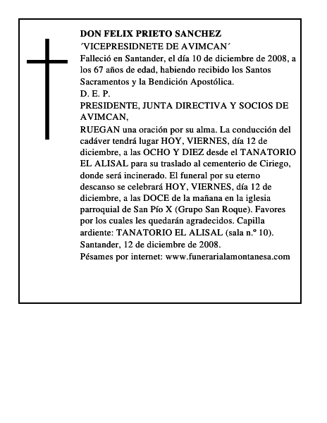 DON FELIX PRIETO SANCHEZ