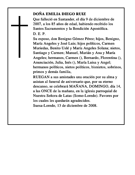 DOÑA EMILIA DIEGO RUIZ