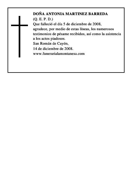 DOÑA ANTONIA MARTINEZ BARREDA