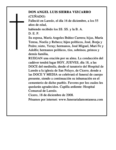 DON ANGEL LUIS SIERRA VIZCARRO