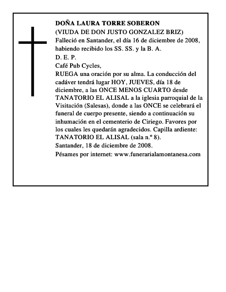 DOÑA LAURA TORRE SOBERON