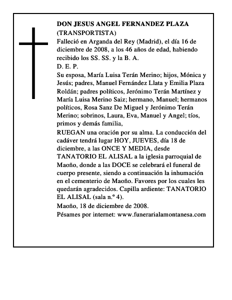 DON JESUS ANGEL FERNANDEZ PLAZA