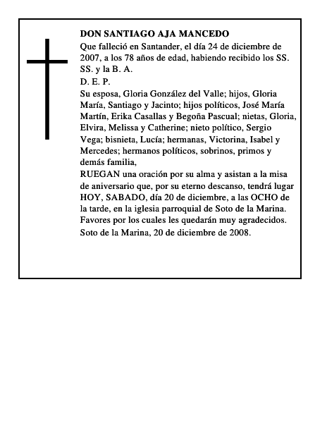DON SANTIAGO AJA MANCEDO
