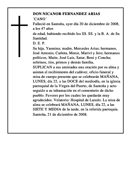 DON NICANOR FERNANDEZ ARIAS
