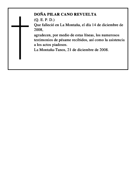 DOÑA PILAR CANO REVUELTA