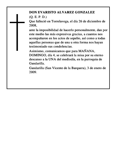 DON EVARISTO ALVAREZ GONZALEZ