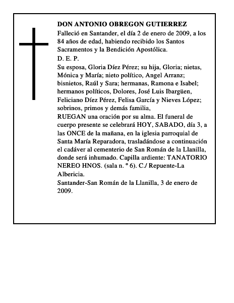 DON ANTONIO OBREGON GUTIERREZ