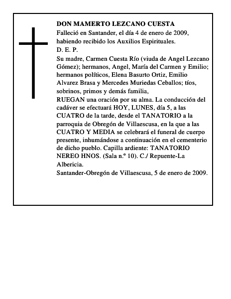 DON MAMERTO LEZCANO CUESTA