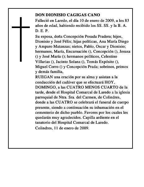DON DIONISIO CAGIGAS CANO