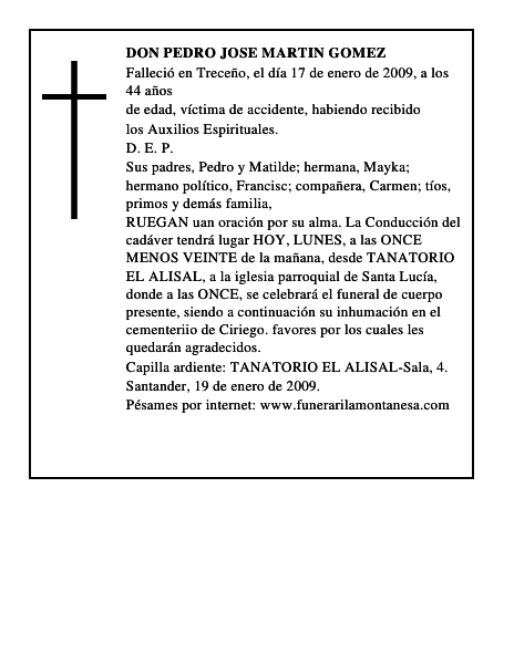 DON PEDRO JOSE MARTIN GOMEZ