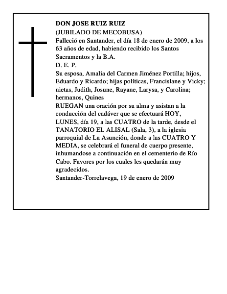 DON JOSE RUIZ RUIZ