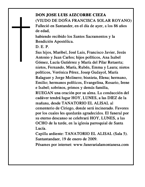 DON JOSE LUIS AIZCORBE CIEZA