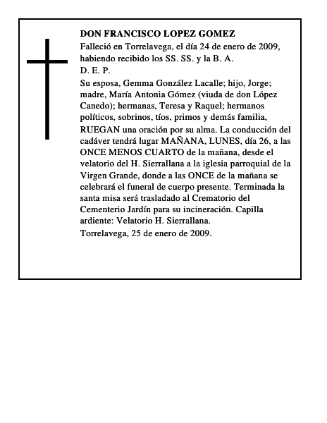 DON FRANCISCO LOPEZ GOMEZ