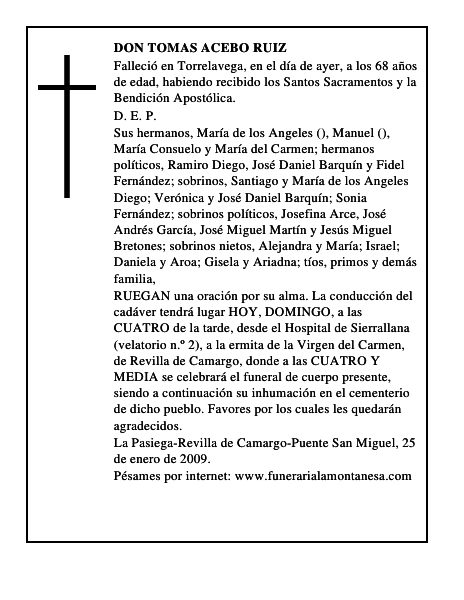 DON TOMAS ACEBO RUIZ