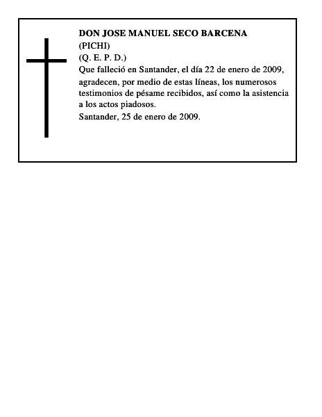 DON JOSE MANUEL SECO BARCENA