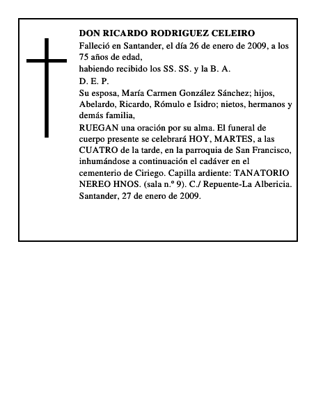 DON RICARDO RODRIGUEZ CELEIRO